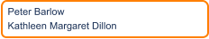 Peter Barlow Kathleen Margaret Dillon