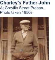 Charley’s Father John At Greville Street Prahan. Photo taken 1950s