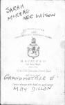 Inscribed on rear of Sarahs photo