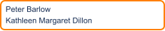 Peter Barlow Kathleen Margaret Dillon